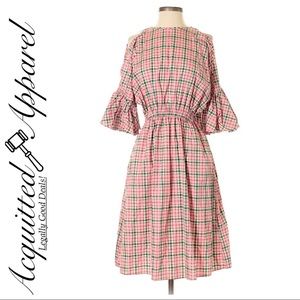 H&M | Cold Shoulder Belle Sleeve Dress Plaid